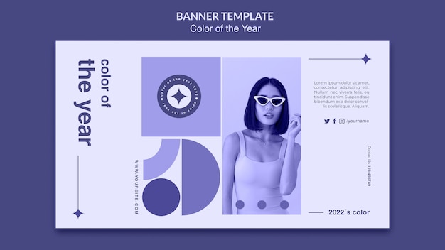Modèle de bannière couleur de l'année 2022
