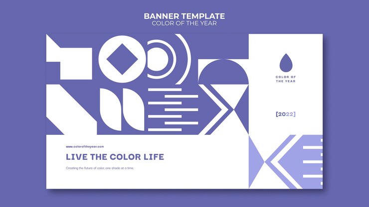 PSD gratuit modèle de bannière couleur de l'année 2022