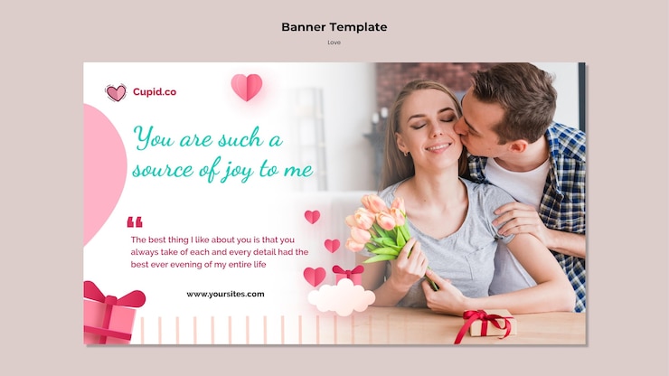 PSD gratuit modèle de bannière de couple mignon