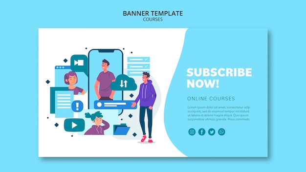 PSD gratuit modèle de bannière de cours en ligne
