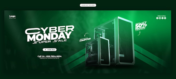 PSD gratuit le modèle de bannière de couverture de facebook du cyber monday super sale