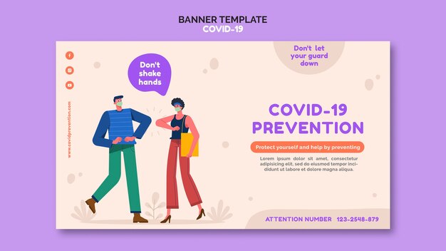 Modèle de bannière Covid 19