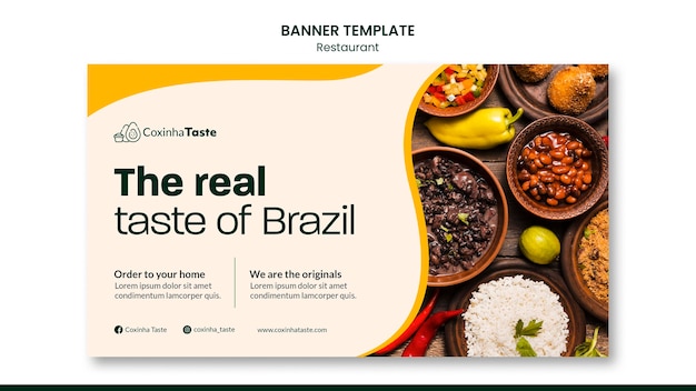 PSD gratuit modèle de bannière de cuisine brésilienne