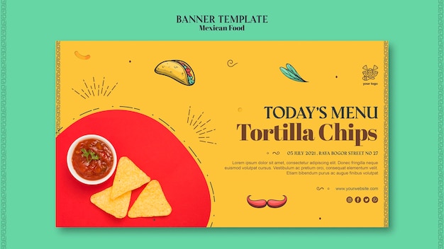 PSD gratuit modèle de bannière de cuisine mexicaine