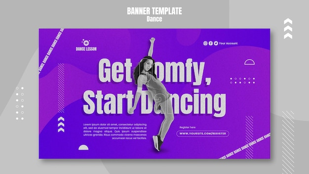 PSD gratuit modèle de bannière de danse design gras