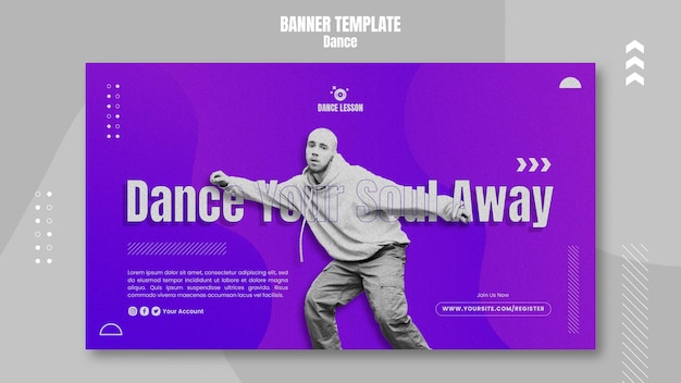 PSD gratuit modèle de bannière de danse design gras