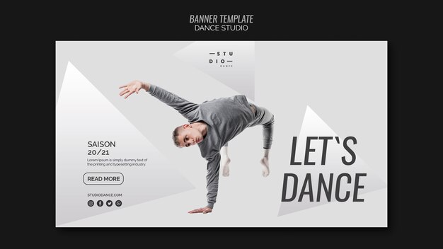 Modèle de bannière de danse de studio de danse