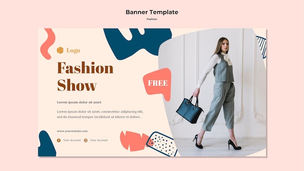 Modèle de bannière de défilé de mode