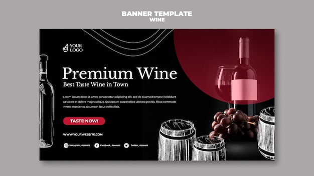 PSD gratuit modèle de bannière de dégustation de vin