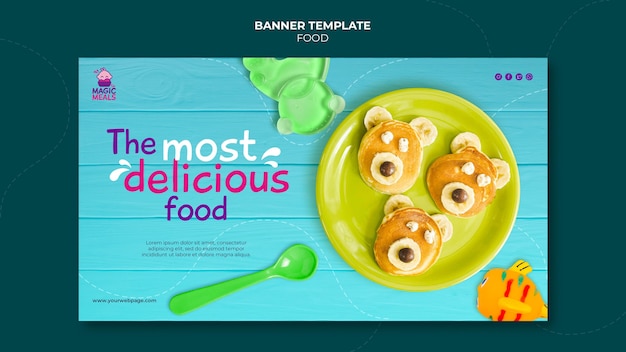 PSD gratuit modèle de bannière de délicieux aliments pour bébés