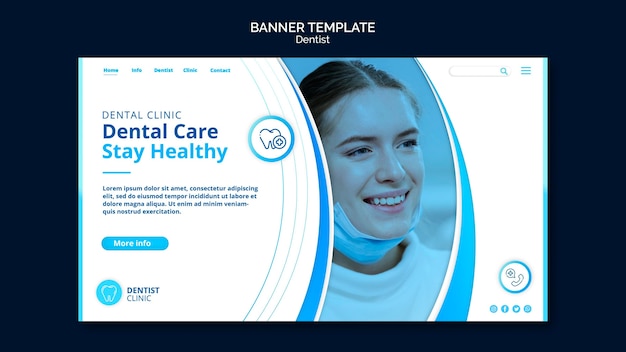 PSD gratuit modèle de bannière de dentiste