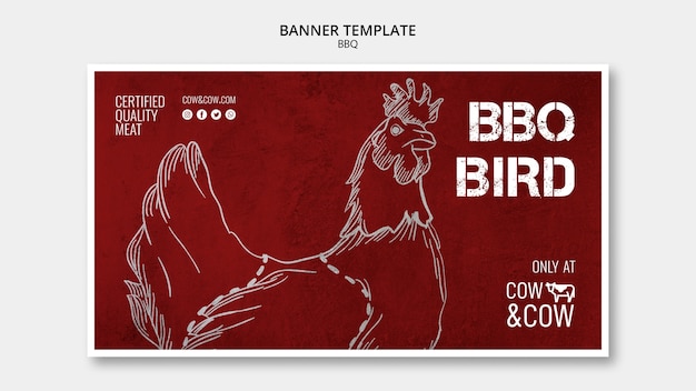 Modèle de bannière avec design bbq
