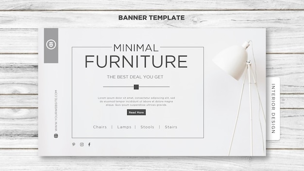 PSD gratuit modèle de bannière de design d'intérieur