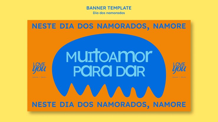 PSD gratuit modèle de bannière design plat dia dos namorados