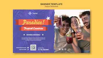 PSD gratuit modèle de bannière de destination tropicale