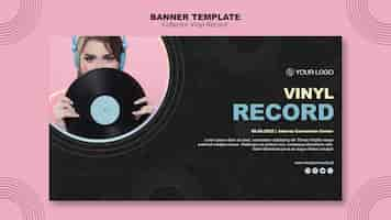 PSD gratuit modèle de bannière de disque vinyle