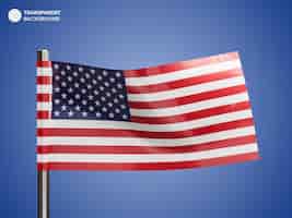 PSD gratuit modèle de bannière de drapeau agitant le jour de l'indépendance des états-unis d'amérique