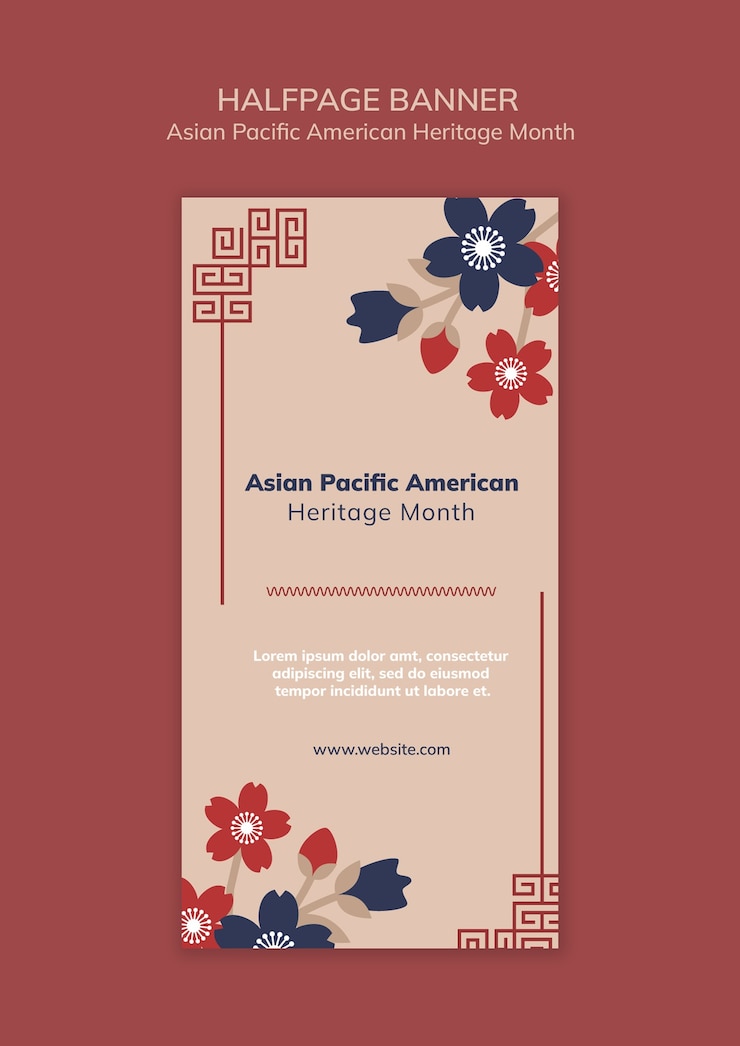 PSD gratuit modèle de bannière du mois du patrimoine asiatique-pacifique américain