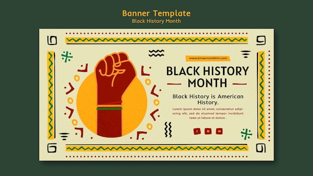 PSD gratuit modèle de bannière du mois de l'histoire des noirs