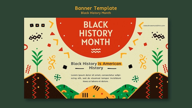 PSD gratuit modèle de bannière du mois de l'histoire des noirs