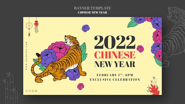 PSD gratuit modèle de bannière du nouvel an chinois