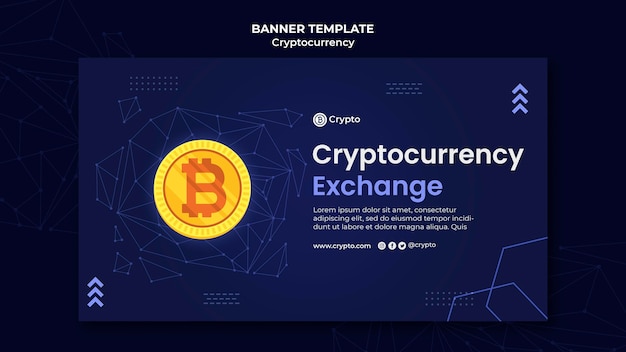 PSD gratuit modèle de bannière d'échange de crypto-monnaie