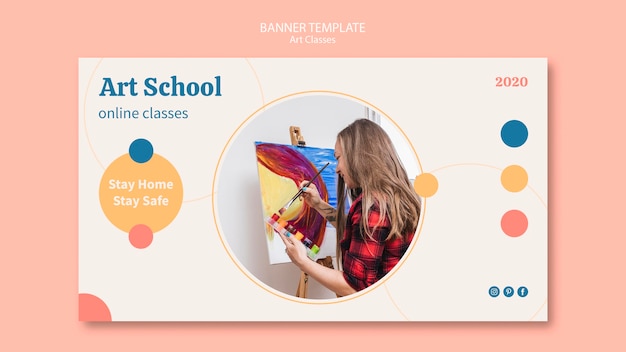 PSD gratuit modèle de bannière d'école d'art