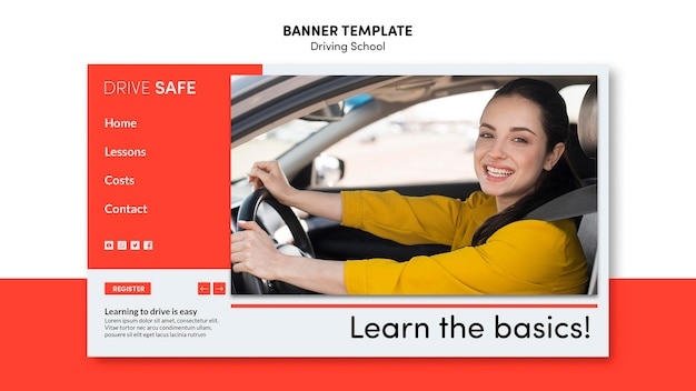 Modèle de bannière école de conduite