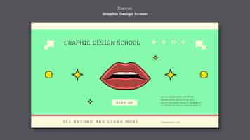 PSD gratuit modèle de bannière d & # 39; école de design graphique