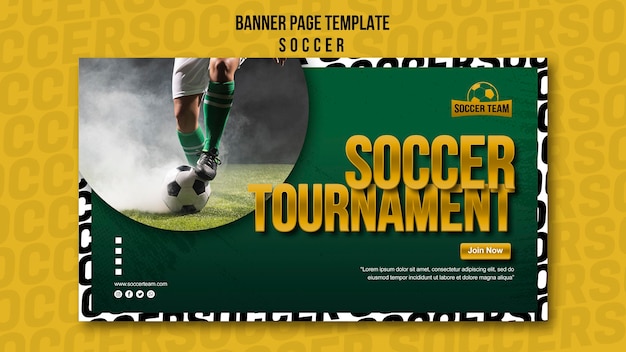 PSD gratuit modèle de bannière de l'école de football de tournoi
