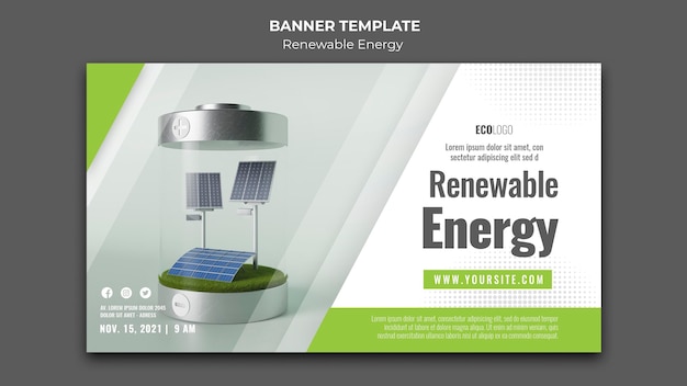 PSD gratuit modèle de bannière d'énergie renouvelable