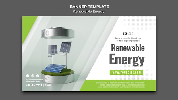 Modèle de bannière d'énergie renouvelable