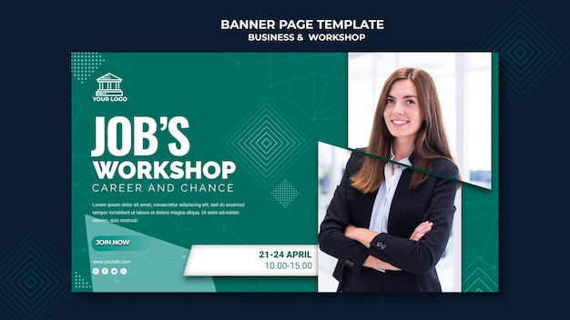 PSD gratuit modèle de bannière entreprise et atelier