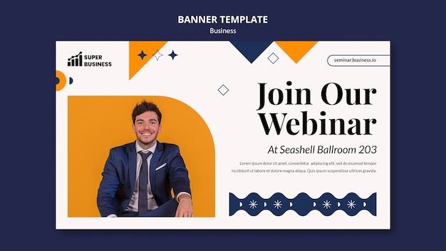PSD gratuit modèle de bannière d'entreprise design plat