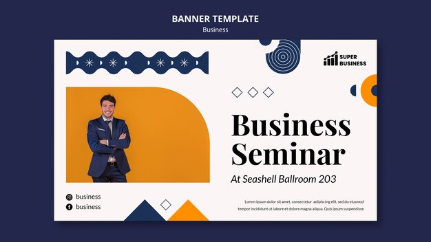 Modèle de bannière d'entreprise design plat