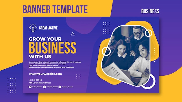 PSD gratuit modèle de bannière d'entreprise avec photo
