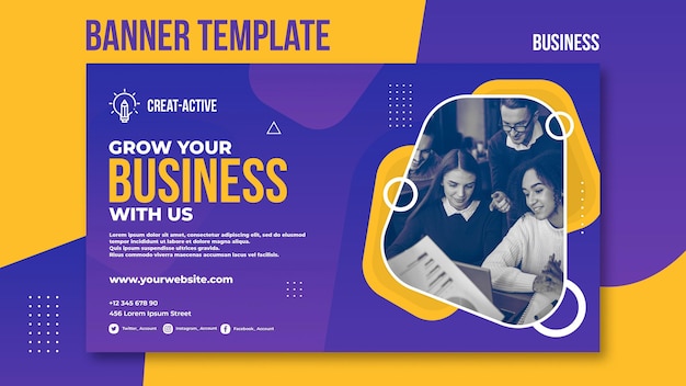 Modèle de bannière d'entreprise avec photo
