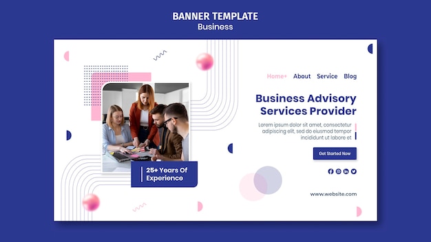 PSD gratuit modèle de bannière d'entreprise avec photo
