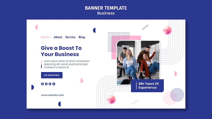 PSD gratuit modèle de bannière d'entreprise avec photo