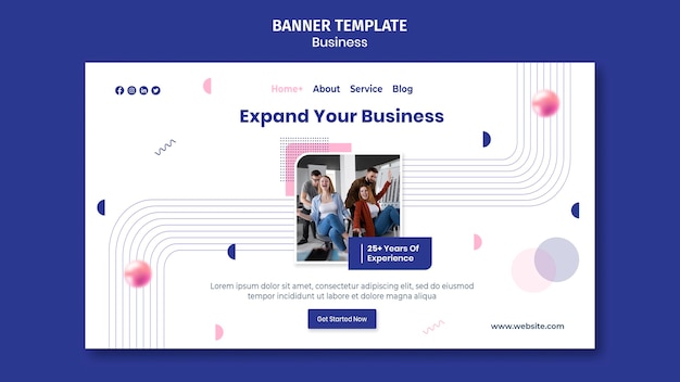 PSD gratuit modèle de bannière d'entreprise avec photo