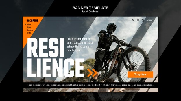 Modèle de bannière d'entreprise sportive