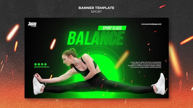 Modèle de bannière d'équilibre sportif