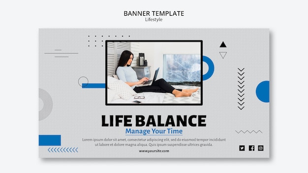 PSD gratuit modèle de bannière d'équilibre de vie