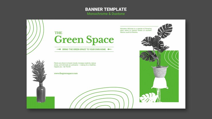 PSD gratuit modèle de bannière d'espace vert