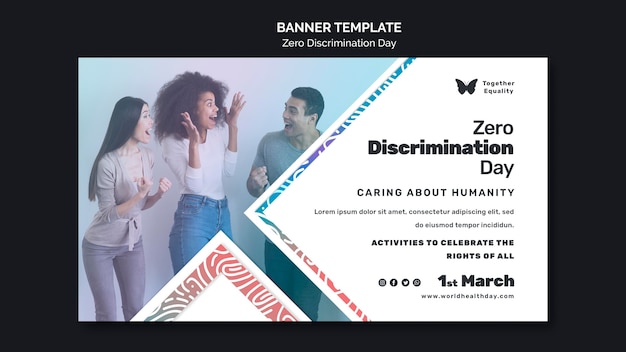 Modèle De Bannière D'événement De Jour Zéro Discrimination