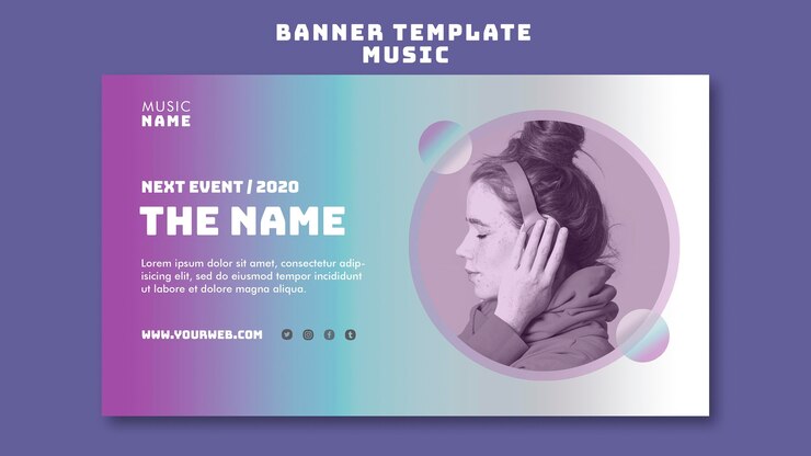 PSD gratuit modèle de bannière d'expérience musicale