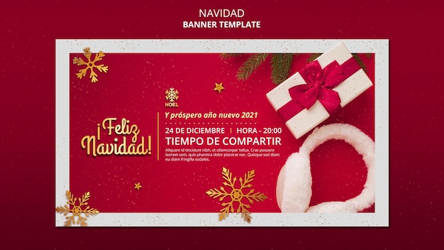 PSD gratuit modèle de bannière feliz navidad