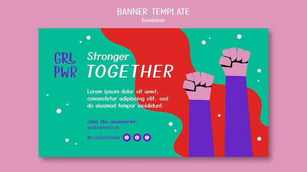 PSD gratuit modèle de bannière de féminisme