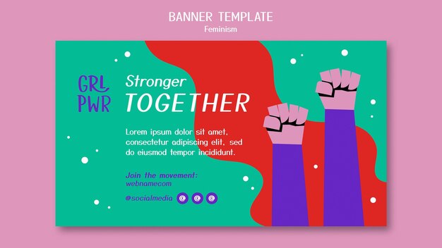 Modèle de bannière de féminisme