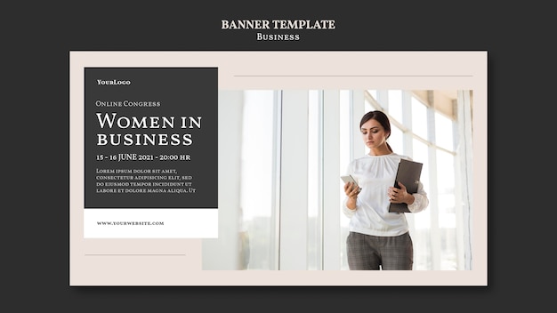 Modèle De Bannière De Femmes En Affaires